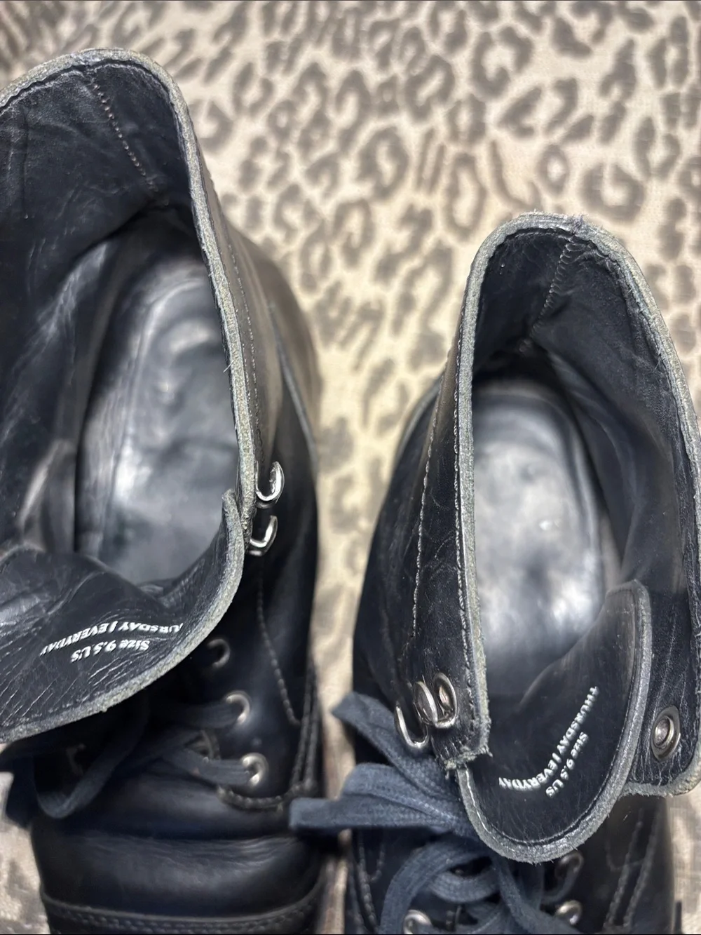 Thursday everyday black leather men’s small batch handcrafted lace up boots 9.5